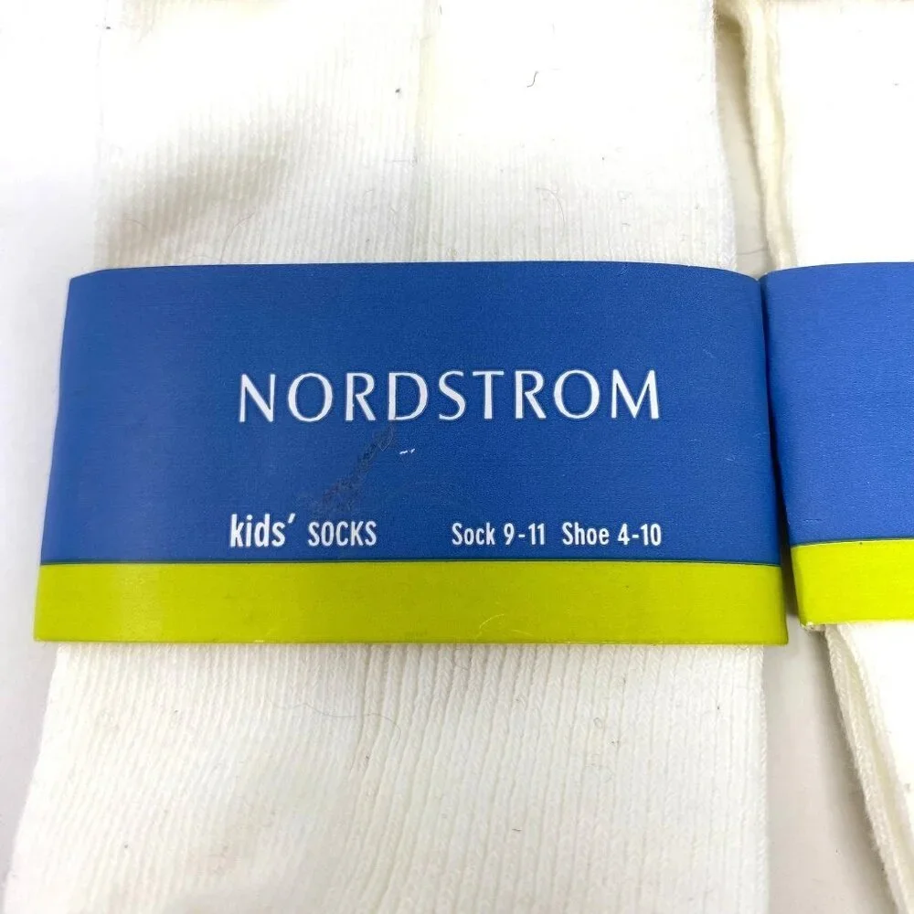 Vintage 2 Pack Nordstrom Lettuce Edge White Cuff Girls Dress Socks Size 9-11